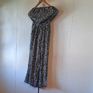 Abercrombie & Fitch Black and Cream Strapless Dress